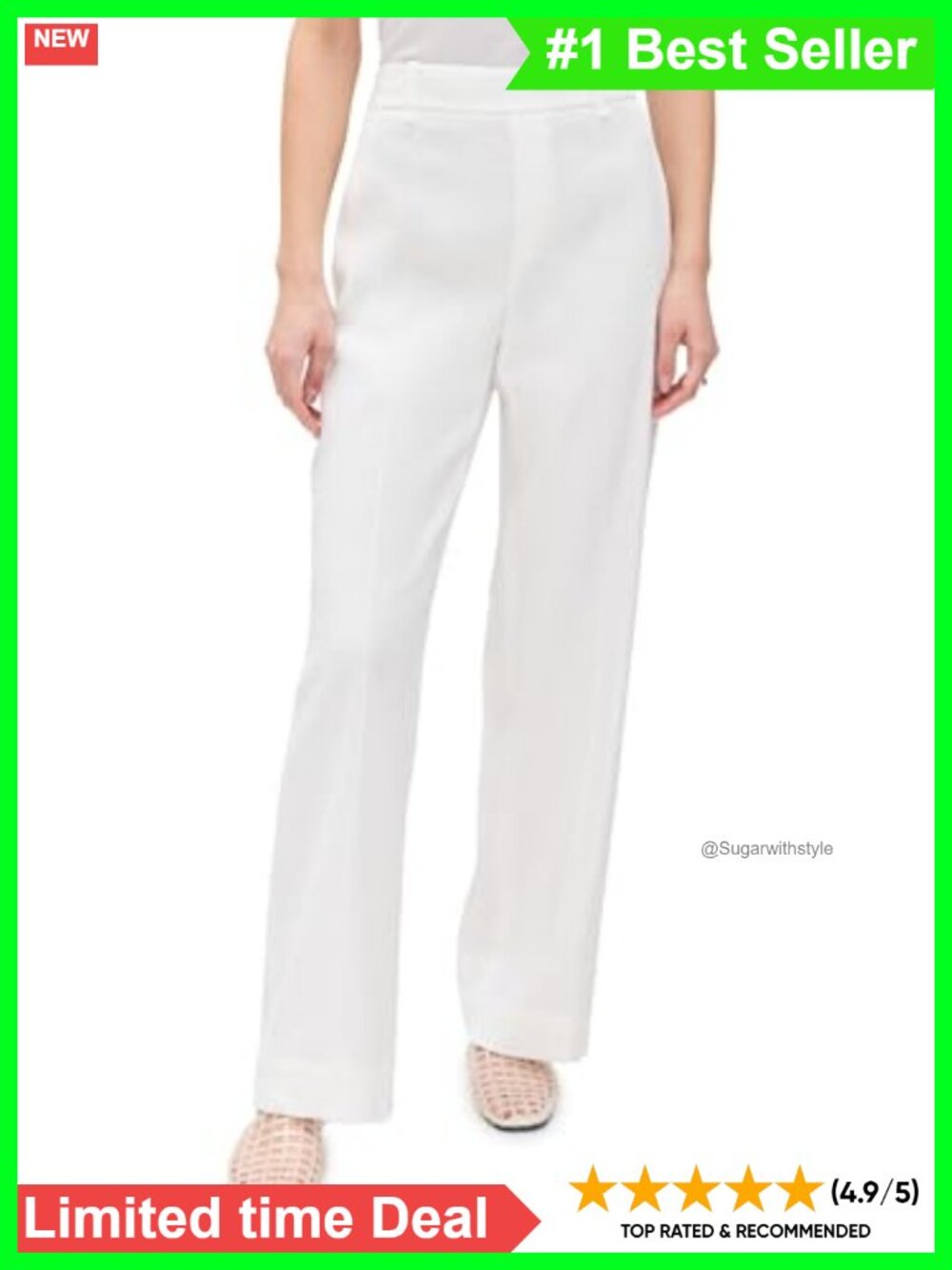 High Rise Pull On Linen Pants Casual Comfort